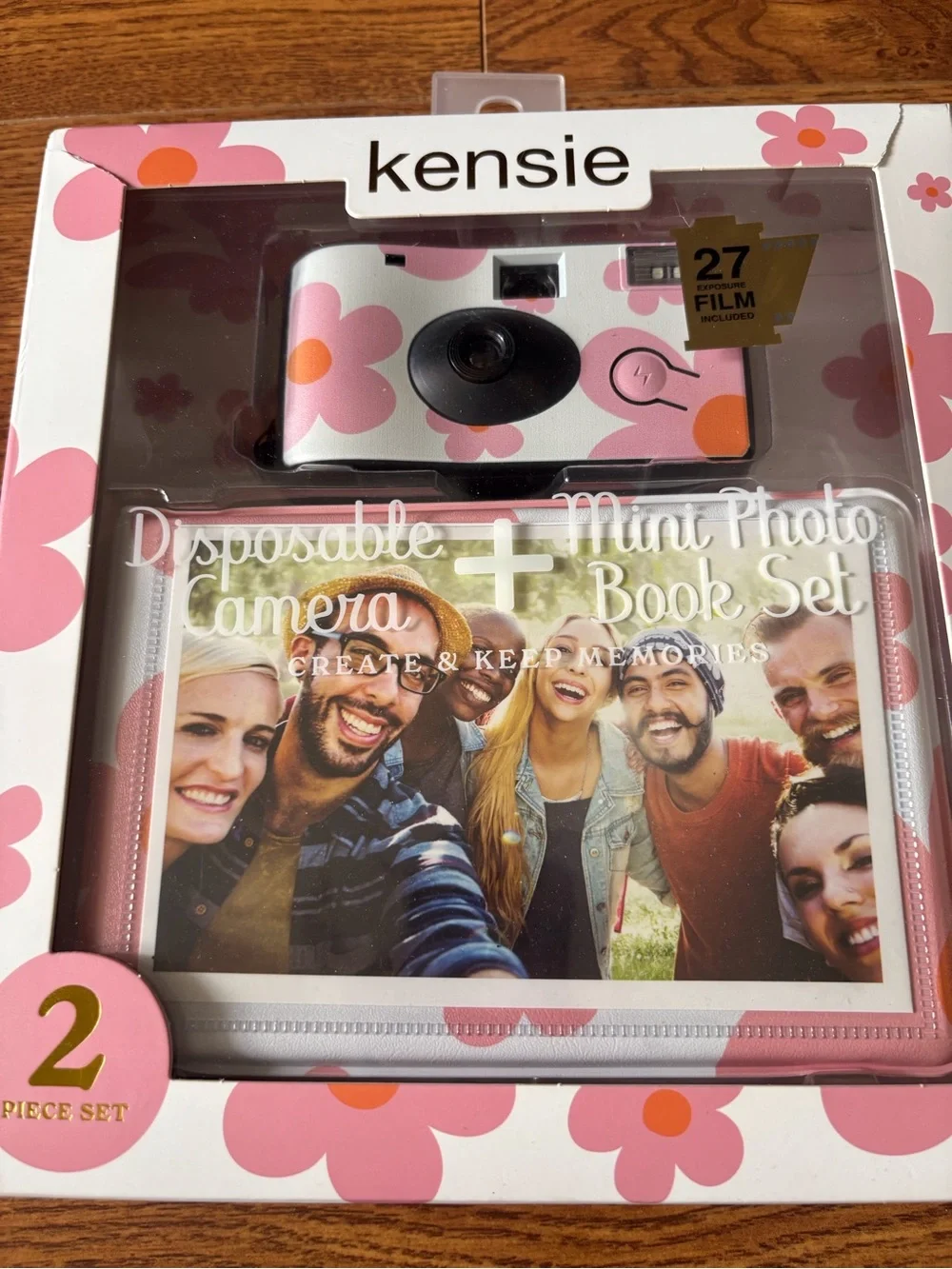 kensie Disposable Camera & Mini Photo Book Set - Pink Floral